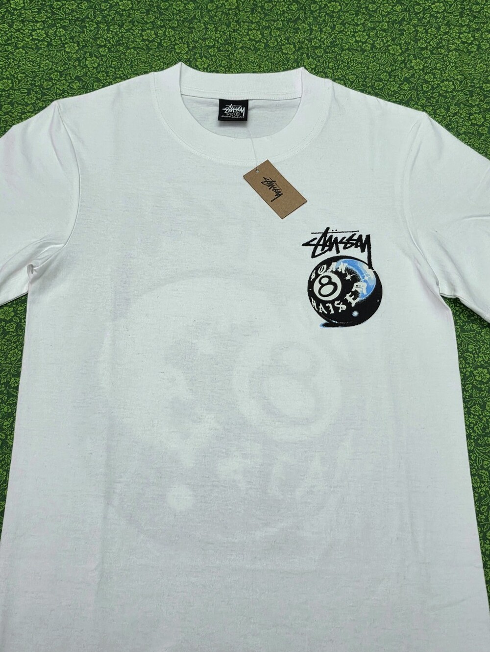 White Stussy 8 Ball Tee in Small - Picture 2 of 5